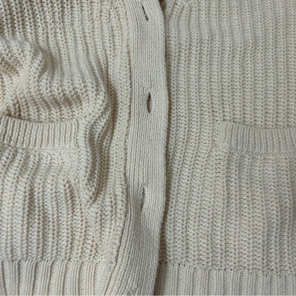 American Eagle Outfitters Cream Cardigan with Chunky Knit Design